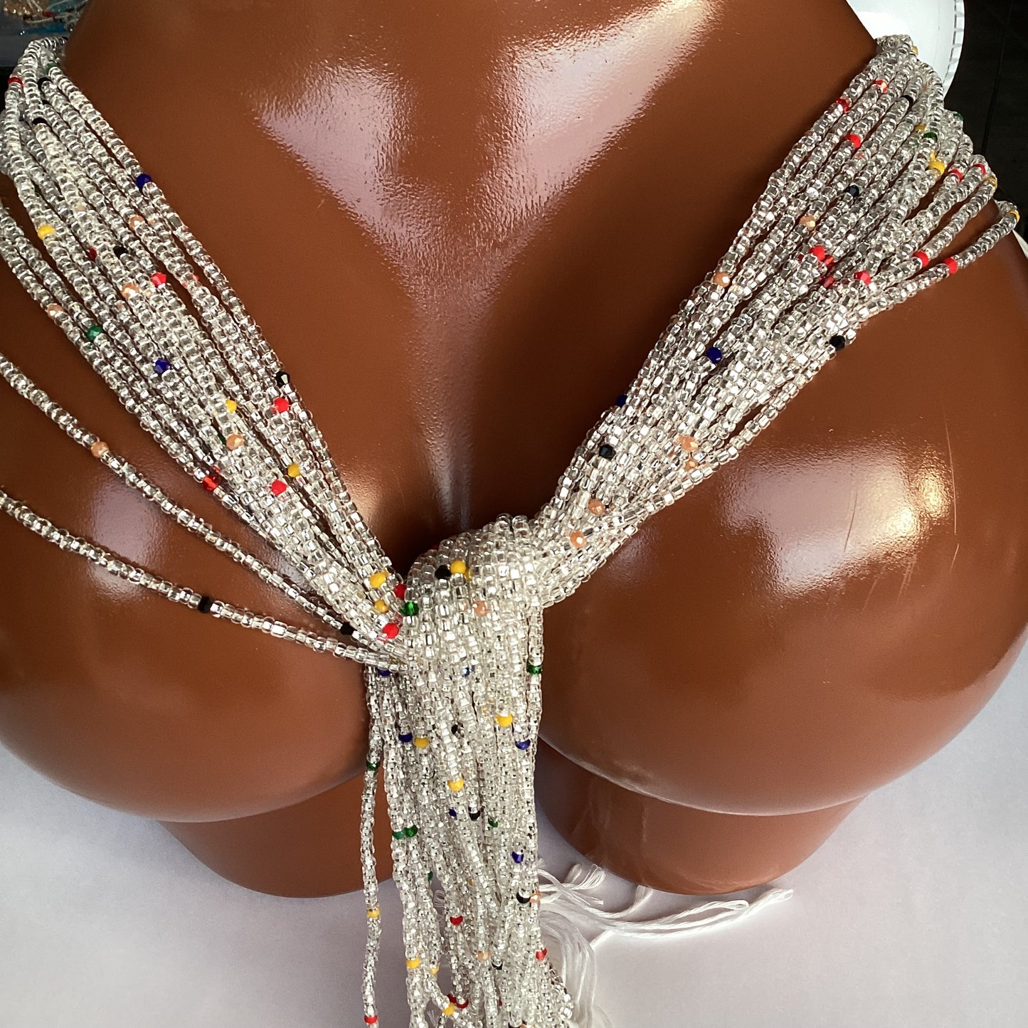 QUEEN OF SILVER (tie on waist beads)