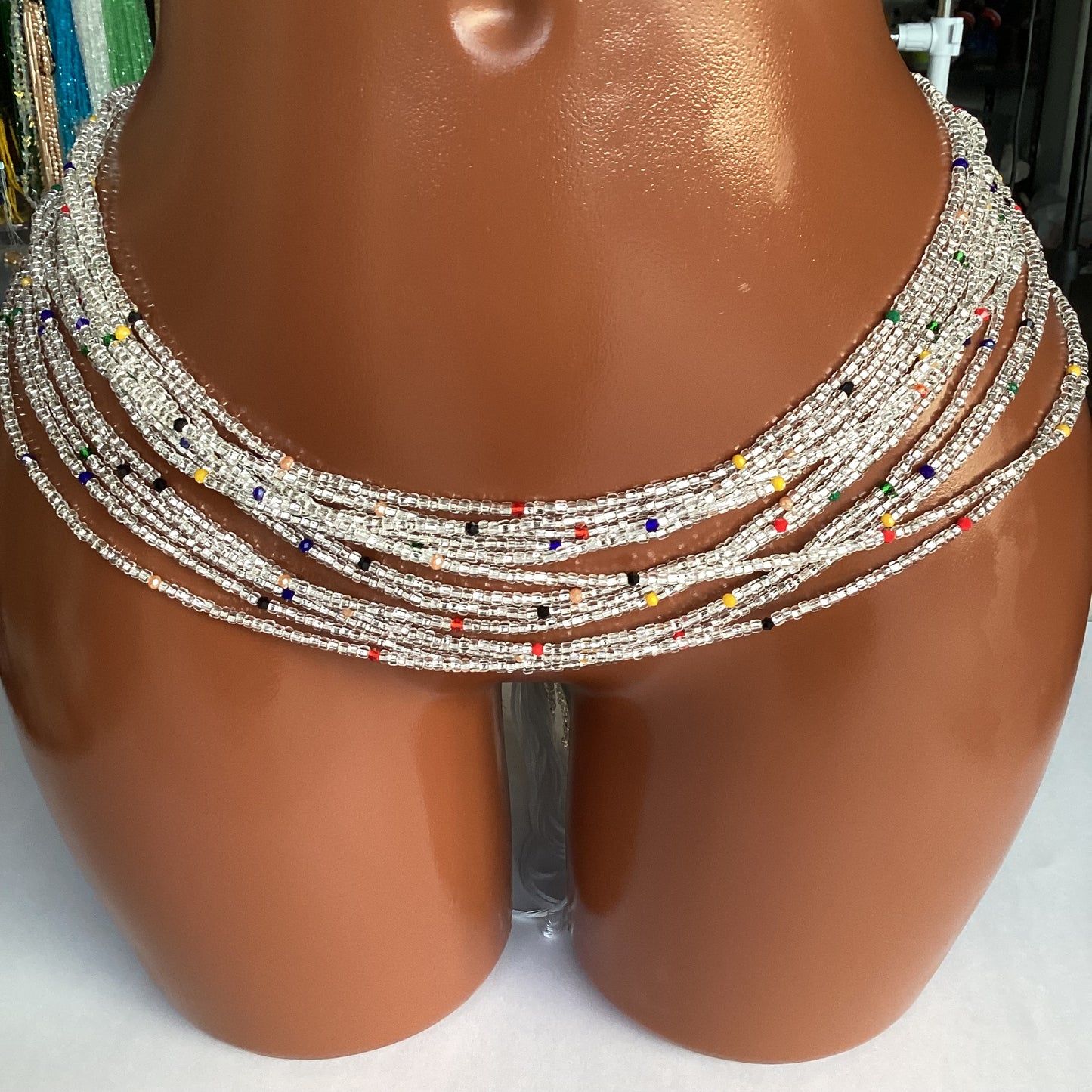 QUEEN OF SILVER (tie on waist beads)