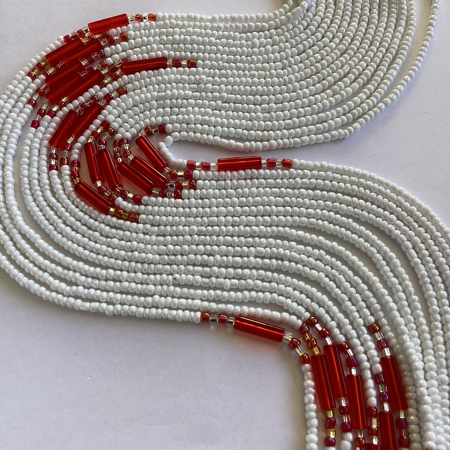 GLEAMING RED(tie on waist beads)