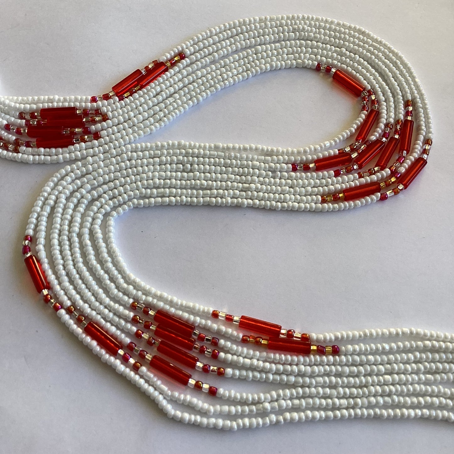 GLEAMING RED(tie on waist beads)