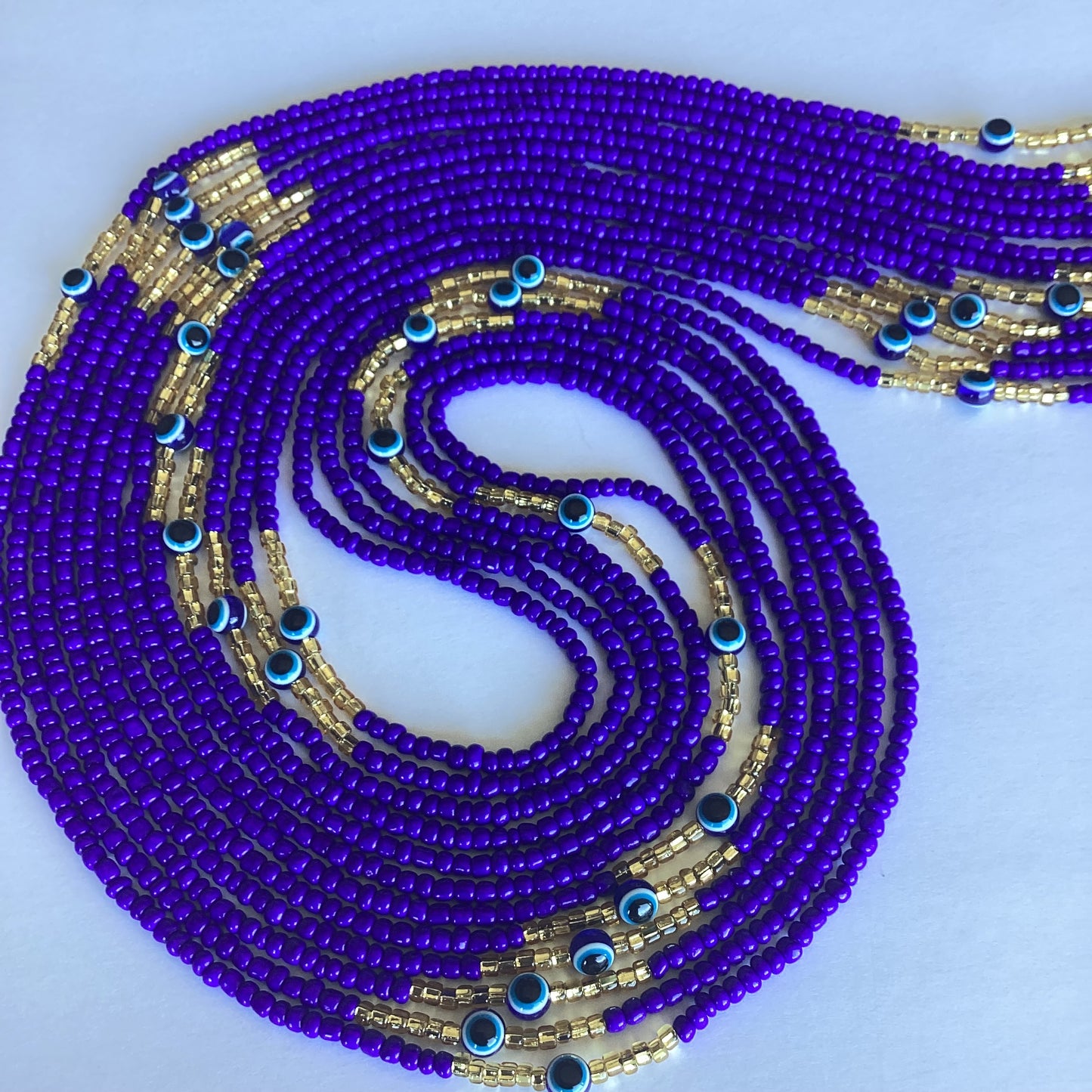 BLUE EYE (tie on waist beads)