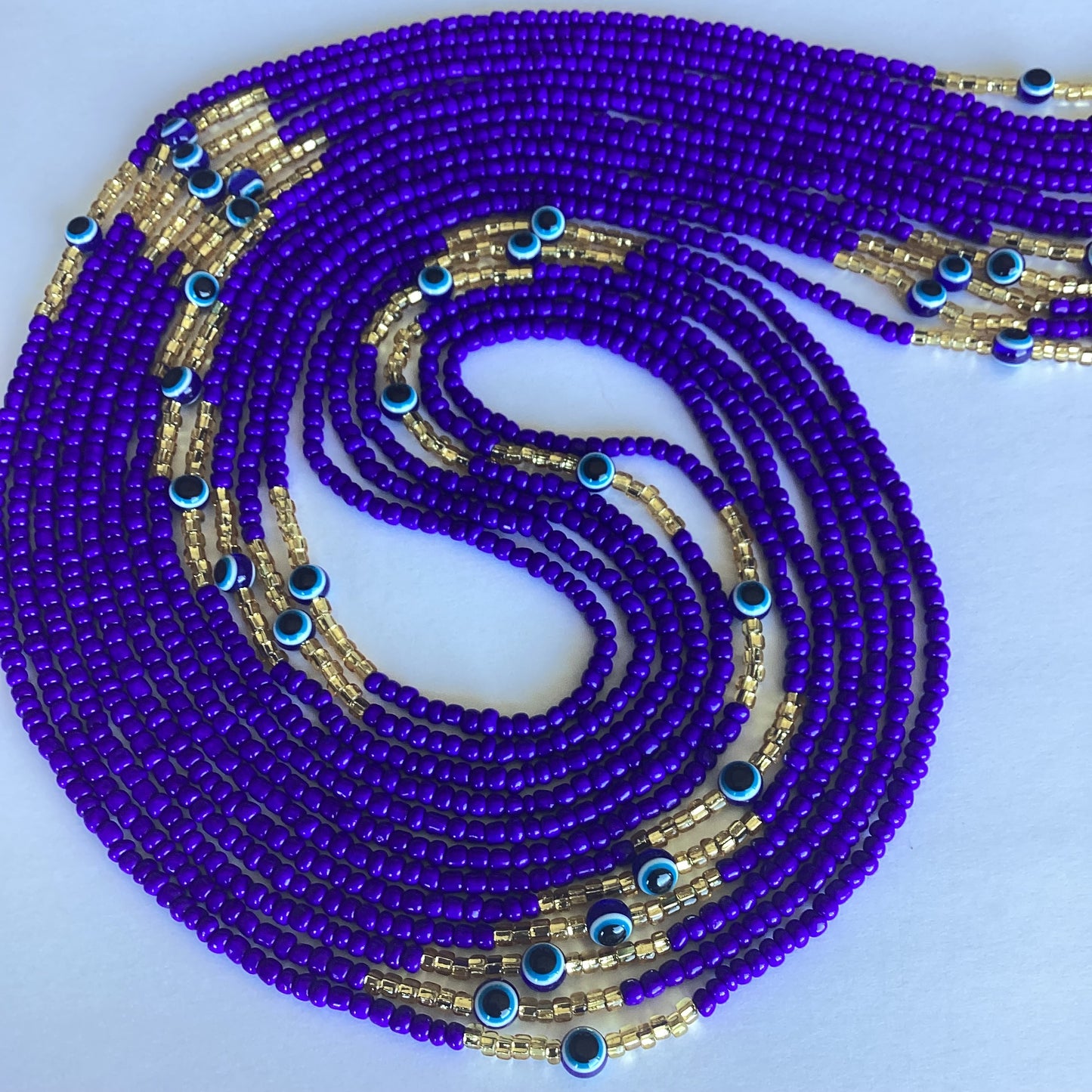 BLUE EYE (tie on waist beads)