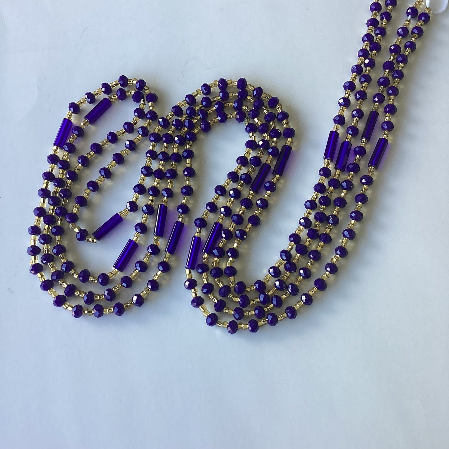 Blue Crystal (tie on waist beads)