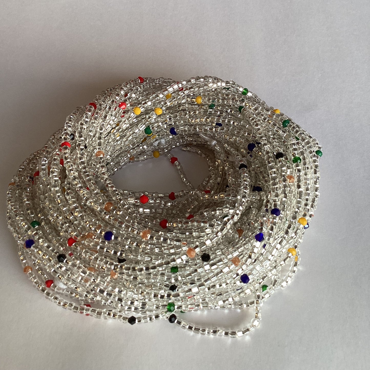 QUEEN OF SILVER (tie on waist beads)