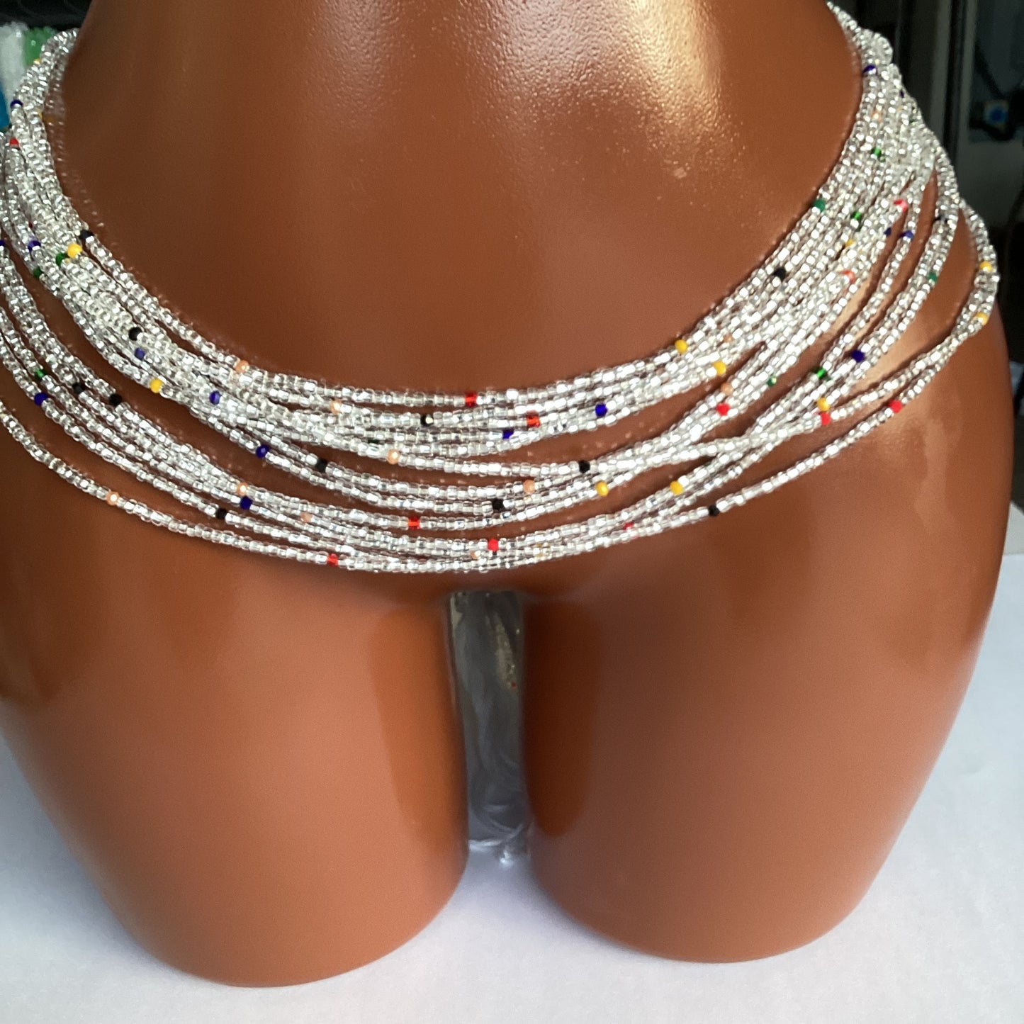QUEEN OF SILVER (tie on waist beads)