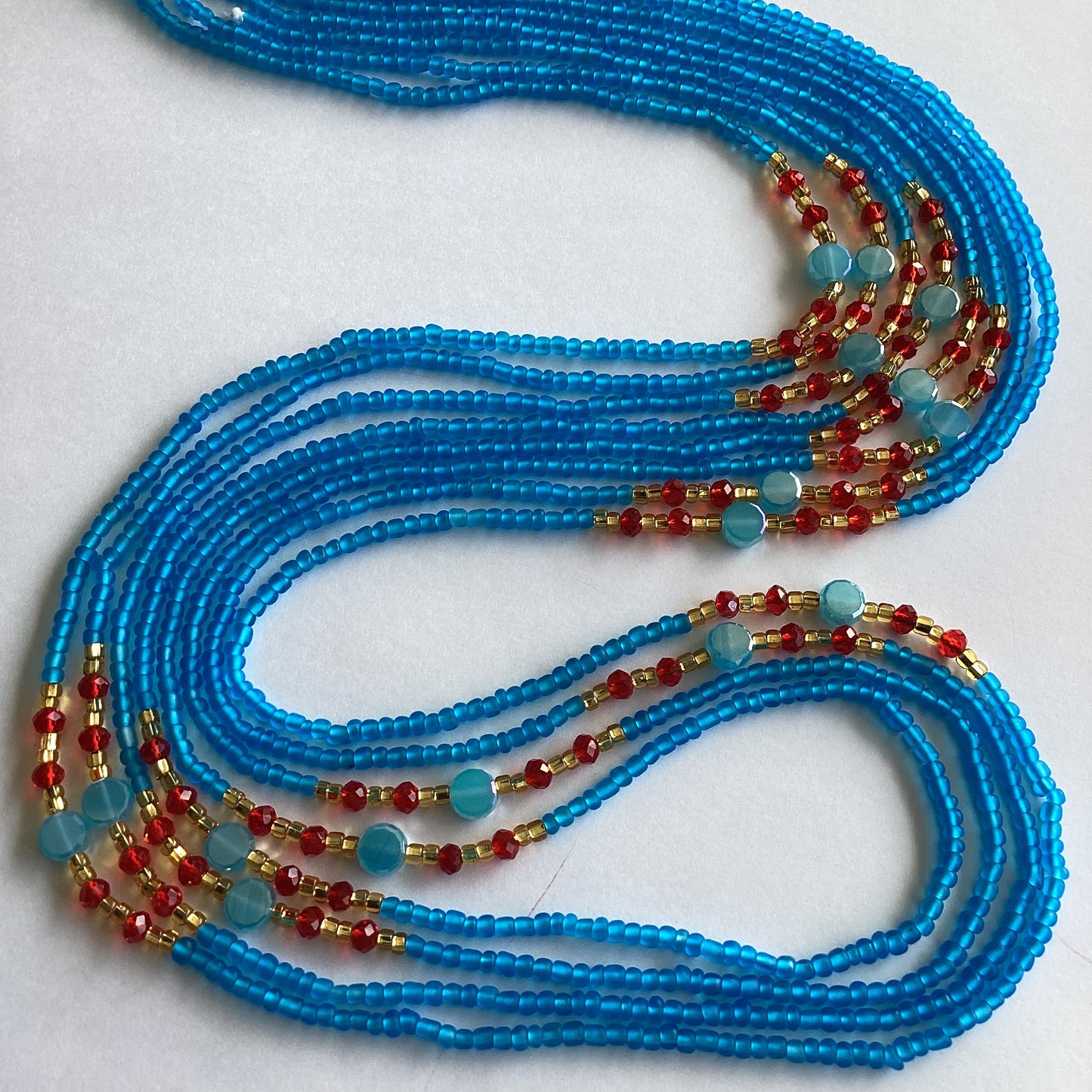 Elegant Blue (tie on waist beads)