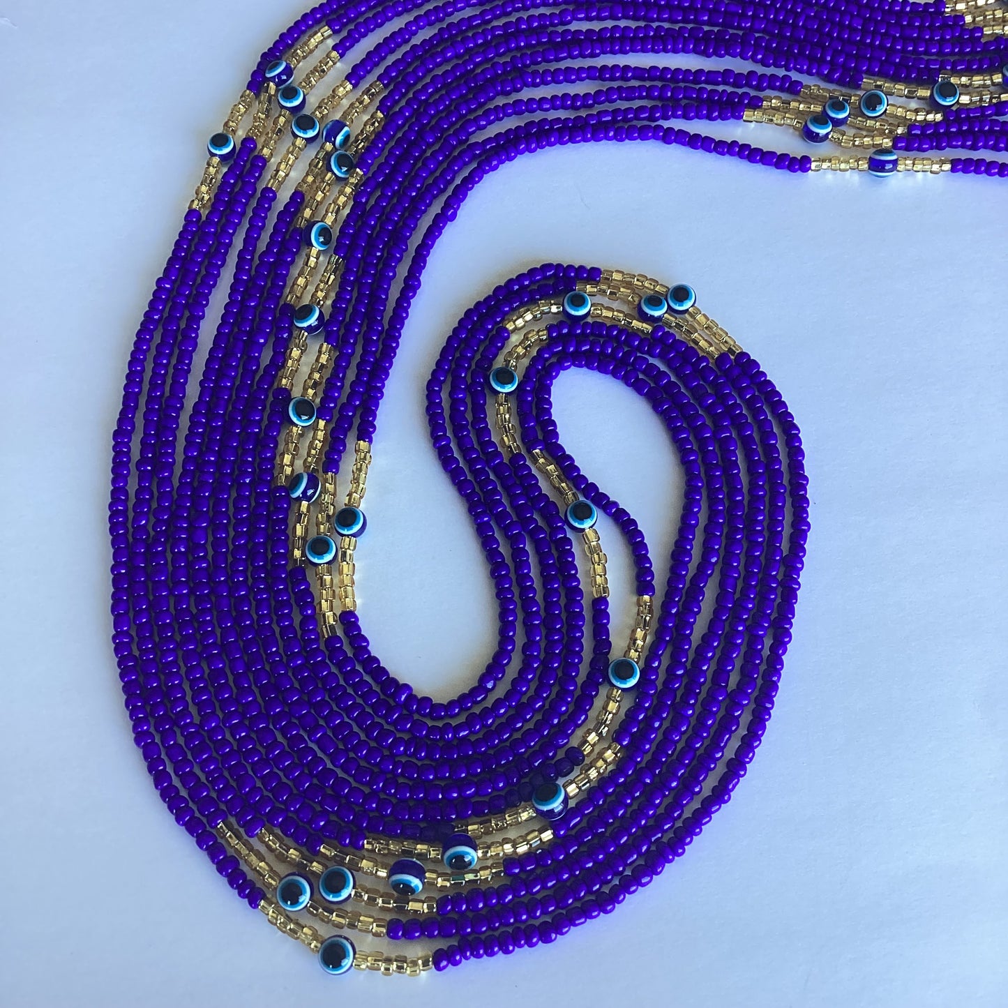 BLUE EYE (tie on waist beads)