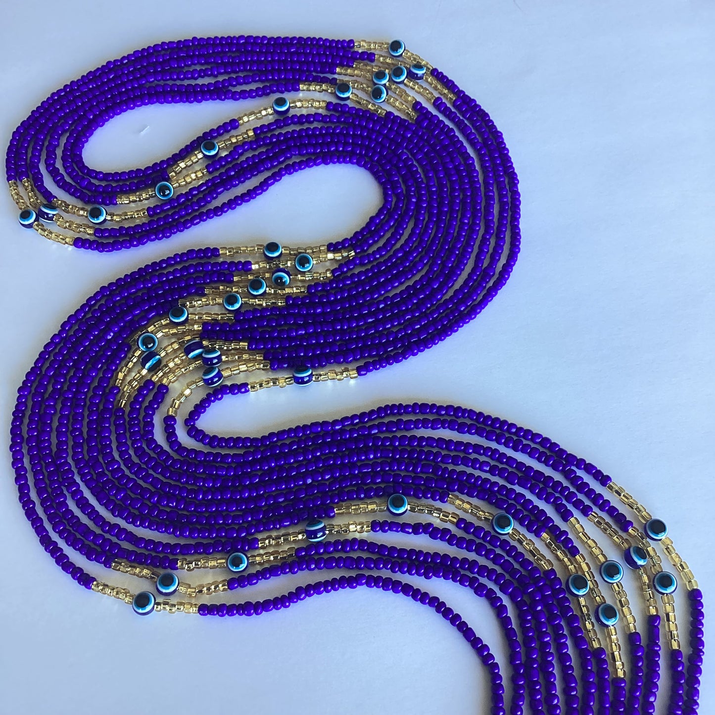 BLUE EYE (tie on waist beads)