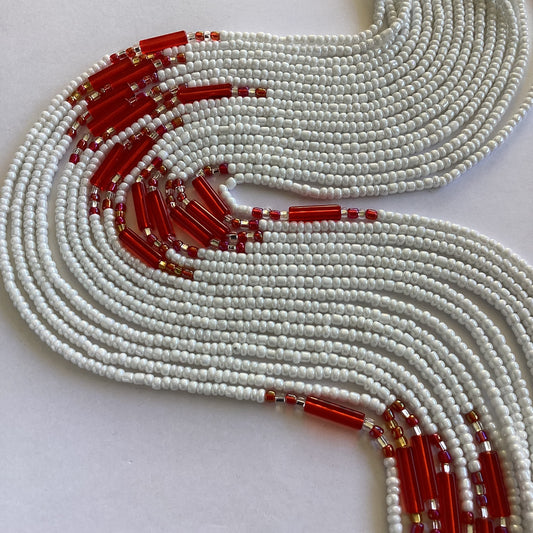 GLEAMING RED(tie on waist beads)