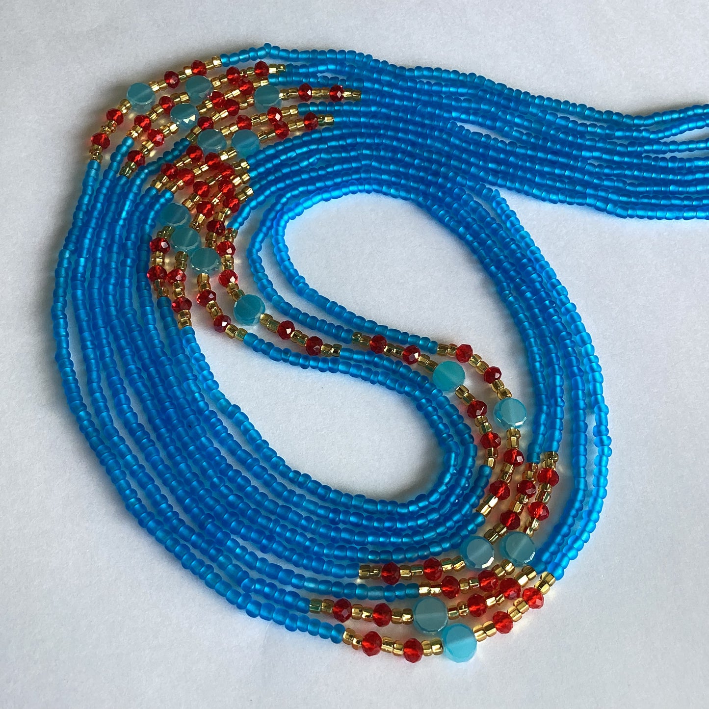 Elegant  Blue (tie on waist beads)