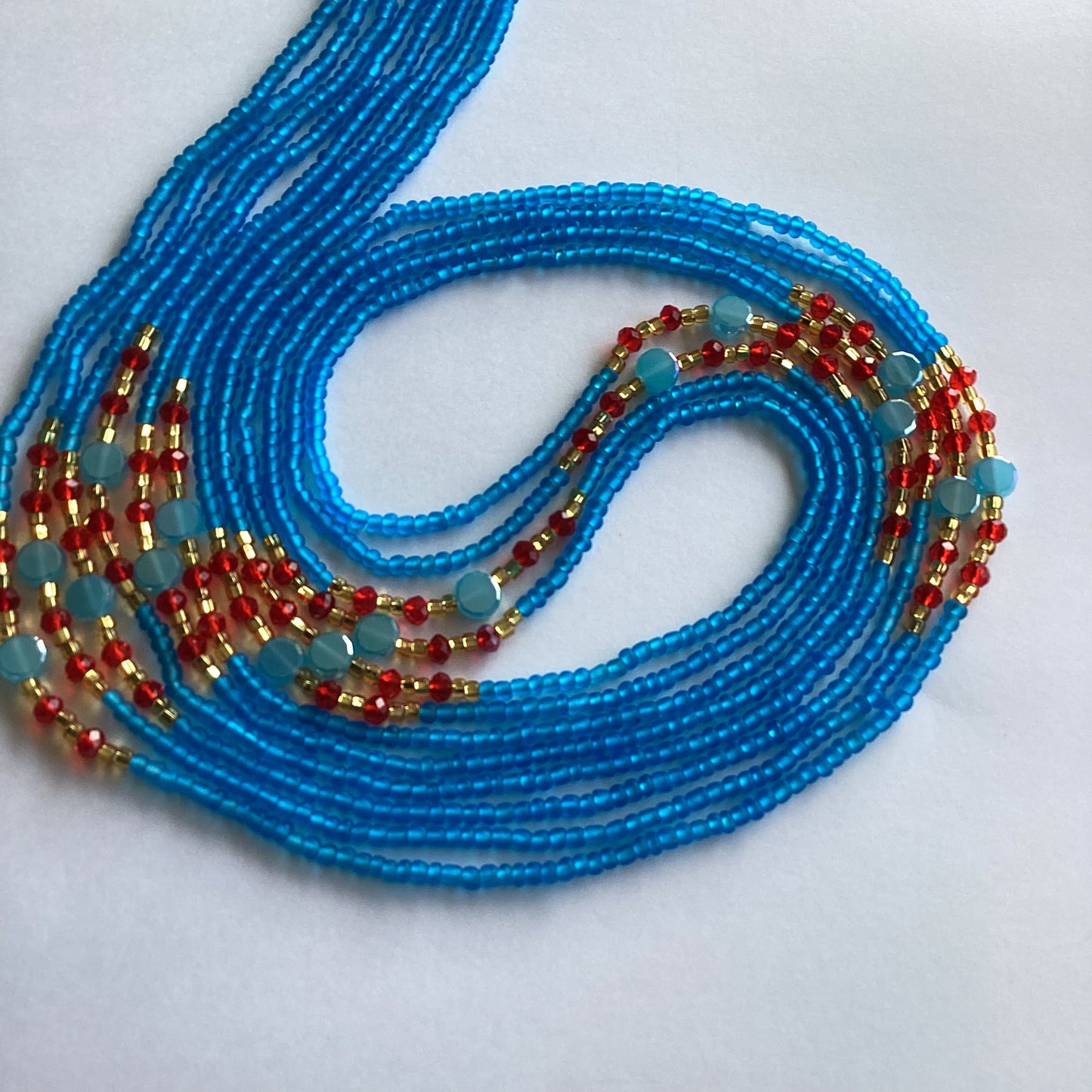 Elegant  Blue (tie on waist beads)