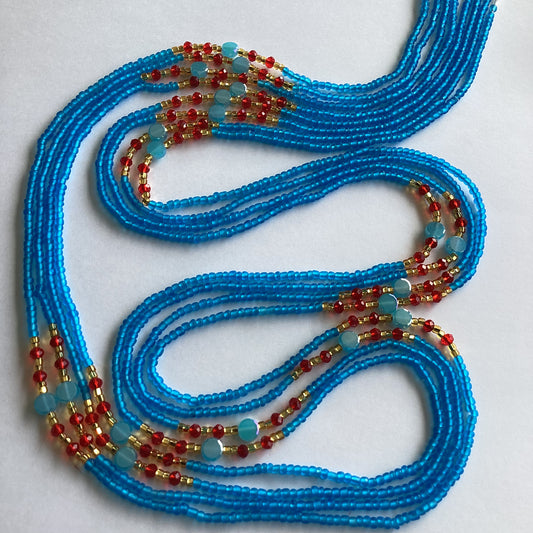 Elegant  Blue (tie on waist beads)
